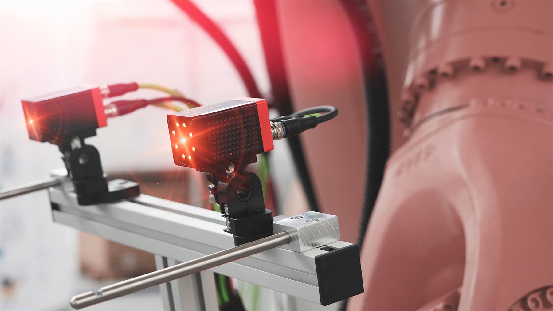 SensoPart VISOR XE Robotic vision sensor mounted on an industrial robot arm