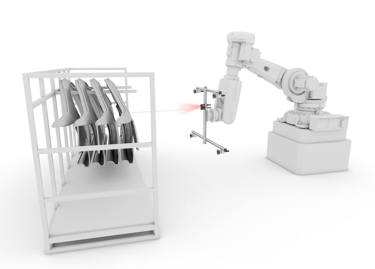 VISOR Robotic vision sensor locating components for a robot pick