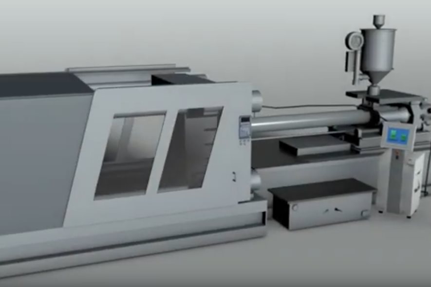 Injection moulding machine equipped for MuCell processing